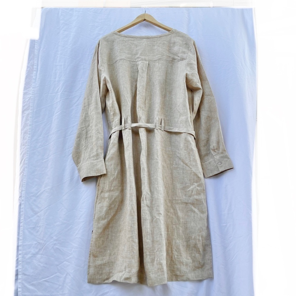 HAVEN WELL WITHIN | NWT LINEN SHIRT DRESS IN CAMEL LARGE - Picture 10 of 11